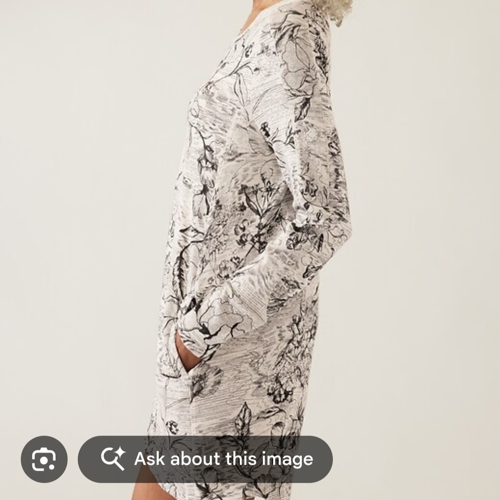 Athleta Balance Dress Sz XL Eden Floral Gray Pattern Very Good Used Condition - Picture 3 of 12
